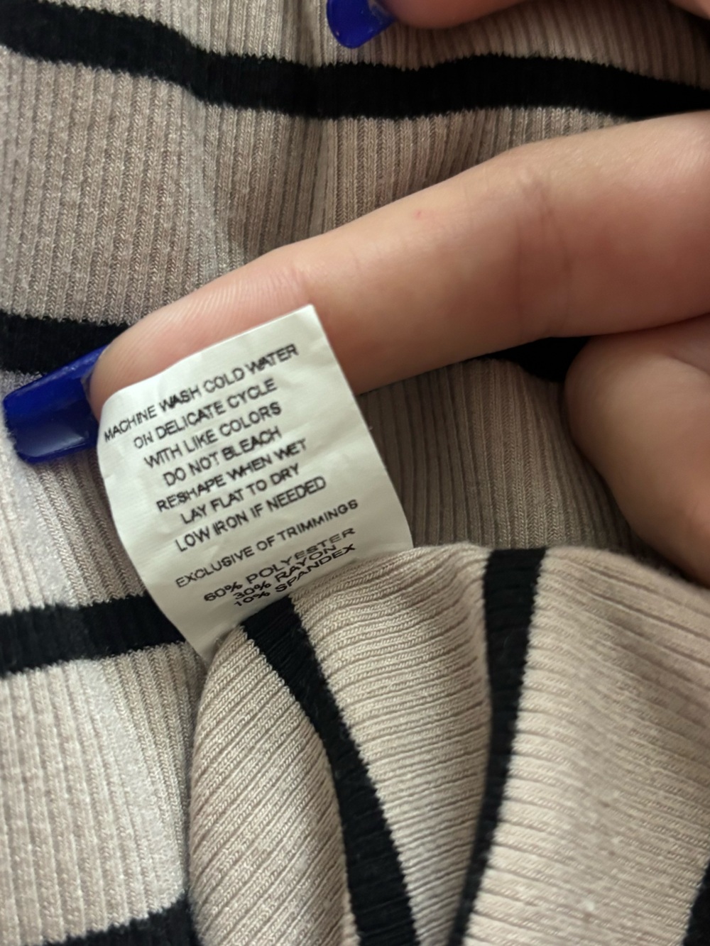T.J.Maxx Beige and Black Striped Short Sleeve Midi Dress - Picture 4 of 4
